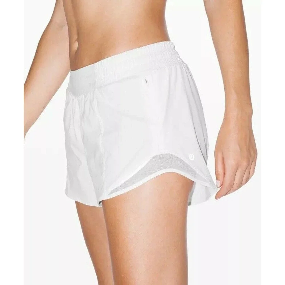 Lululemon Hotty Hot Lined Lr White Athletic Shorts 4” - Picture 2 of 7